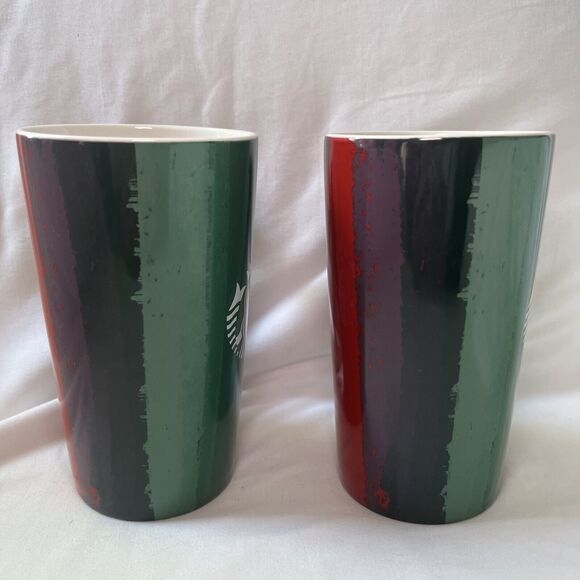 Starbucks 2021 16 fl oz Green Multicolor Ombré Coffee Mug - Set of 2 Tall NEW - Picture 6 of 9